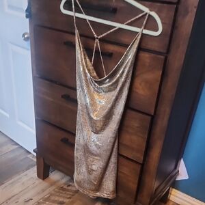 Fashion Nova Gold Mini Dress